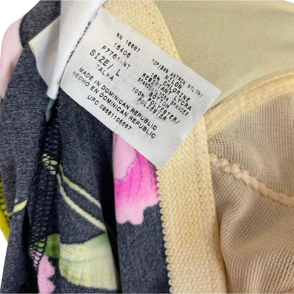 VINTAGE 90s Y2K Beach Cabana Floral Lily Print Stretch Backless  Mini Swim Dress - Picture 7 of 8